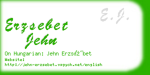 erzsebet jehn business card